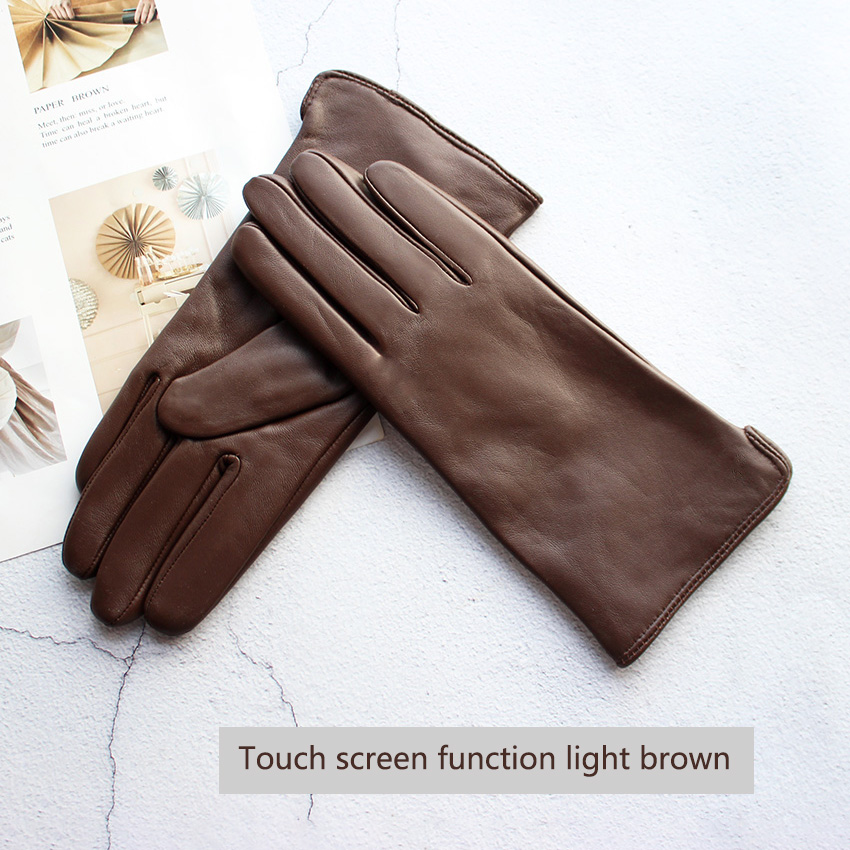 Leather Driving Glove - Women's Color Sheepskin Leather Gloves Straight