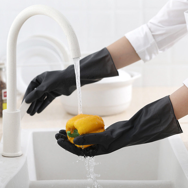 1 Pair Black Gloves Home Washi - Dish Glove Rubber ulasan dan harga