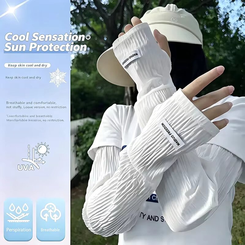 Summer Loose Ice Silk Uv Prote - Fingerless Glove Knit ulasan dan harga