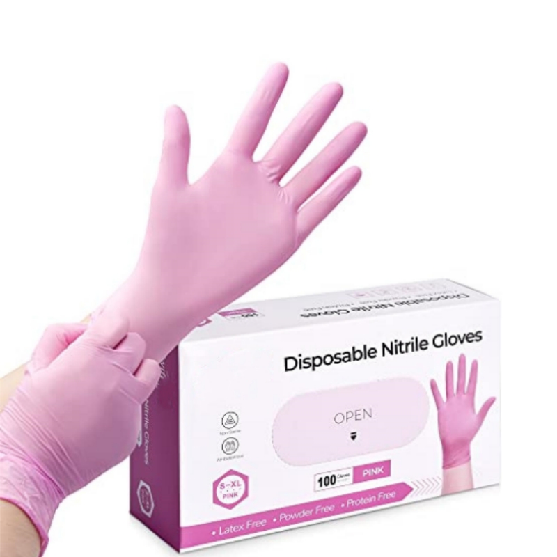 Pink Nitrile Disposable Gloves - Latex Disposable Glove ulasan dan harga