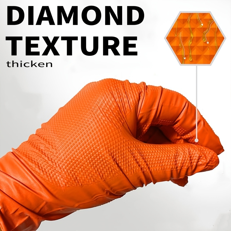 Heavy Duty Orange Nitrile Glov - Nitrile Mechanic Glove ulasan dan harga