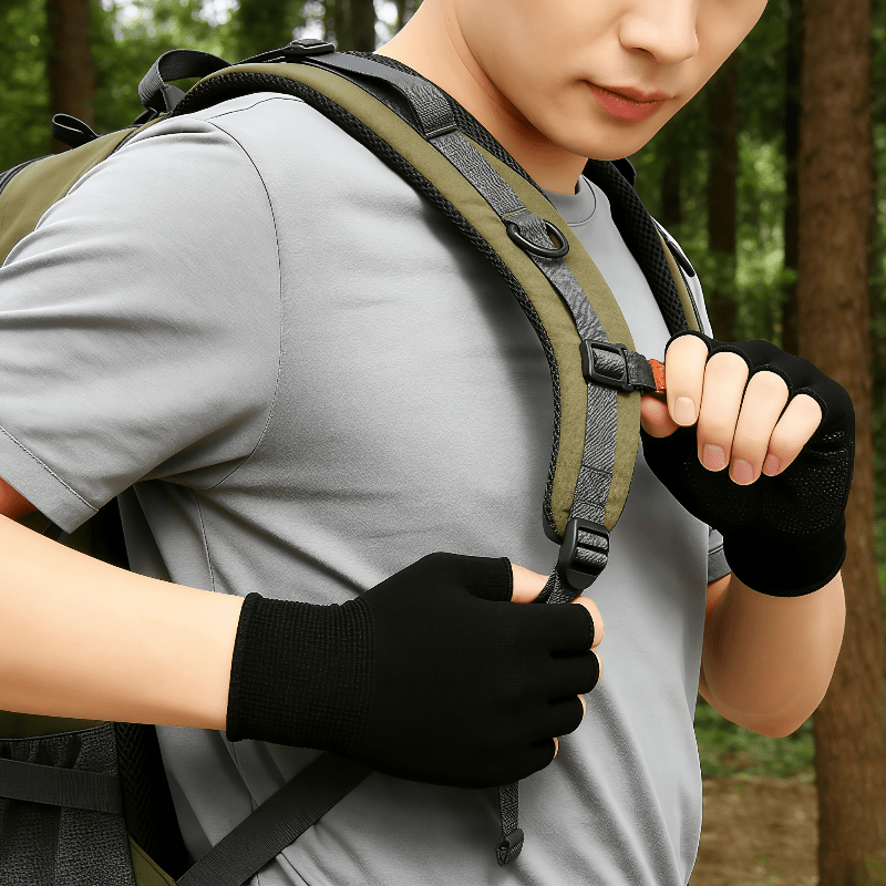 Black Knit Half Finger Gloves, - Fingerless Glove Knit ulasan dan harga