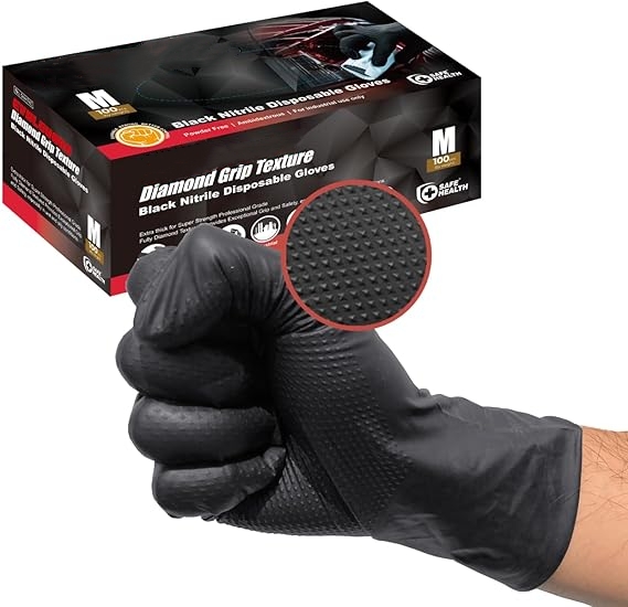 Black Nitrile Gloves Disposabl - Nitrile Mechanic Glove ulasan dan harga