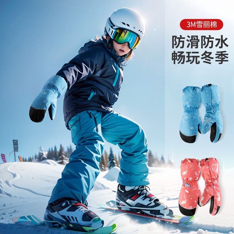 Kids Ski Gloves Winter Warm Wa - Ski Glove Waterproof ulasan dan harga
