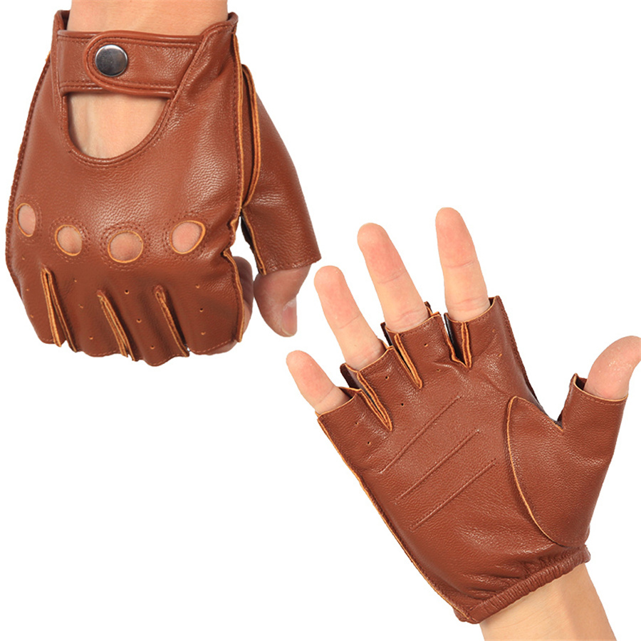 High Quality Man's Half Finger - Leather Driving Glove ulasan dan harga