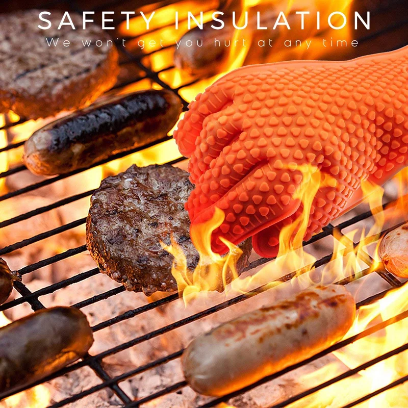 BBQ Silicone Grilling gloves B - Oven Mitt Silicone ulasan dan harga