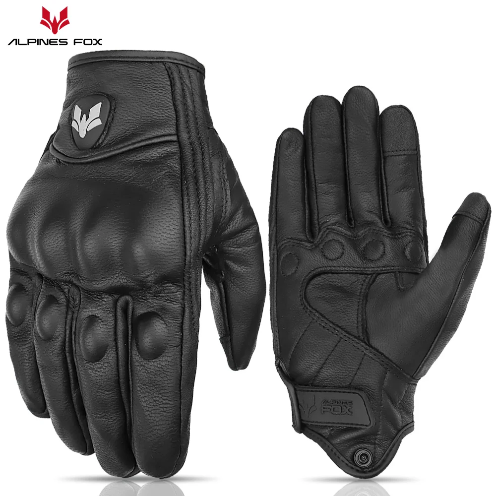 Unisex Vintage Leather Motorcy - Motorcycle Glove Knuckle ulasan dan harga