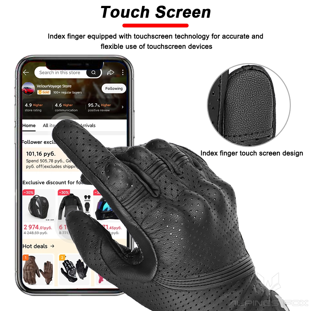 Unisex Vintage Leather Motorcy - Motorcycle Glove Knuckle ulasan dan harga