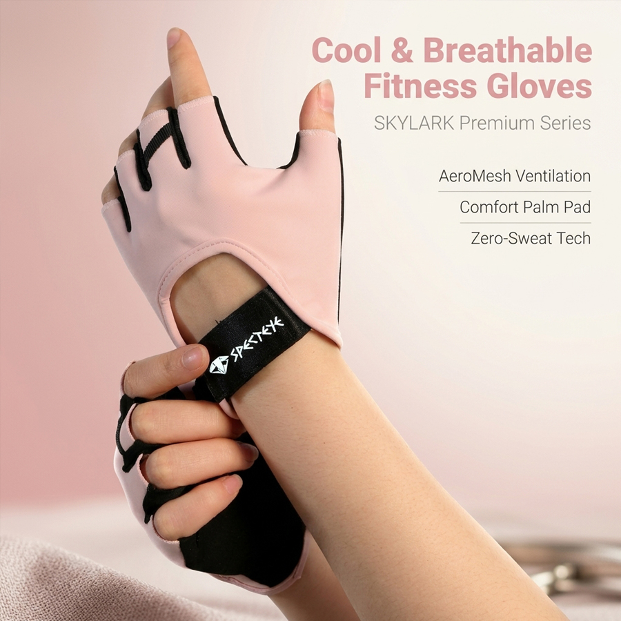 Women Pink Half Finger Fitness - Workout Glove Gym ulasan dan harga