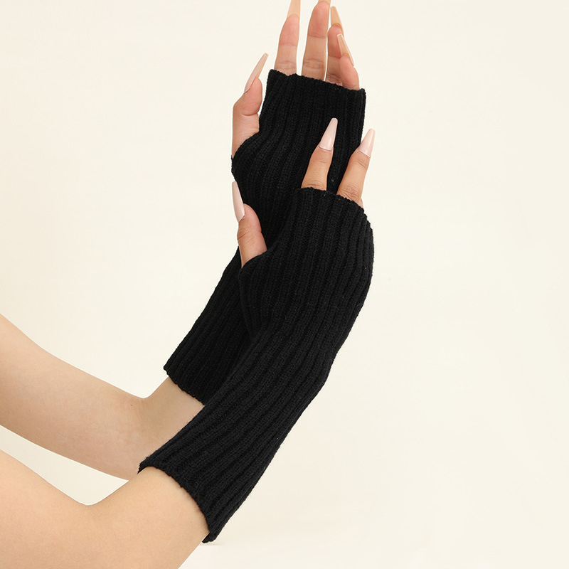 Girls Colorful Warm Knitted Ar - Fingerless Glove Knit ulasan dan harga
