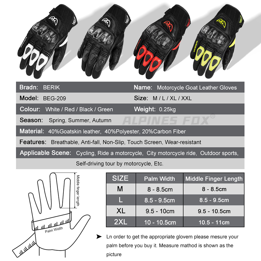 BERIK Gloves Goat Leather Moto - Cycling Glove Padded ulasan dan harga