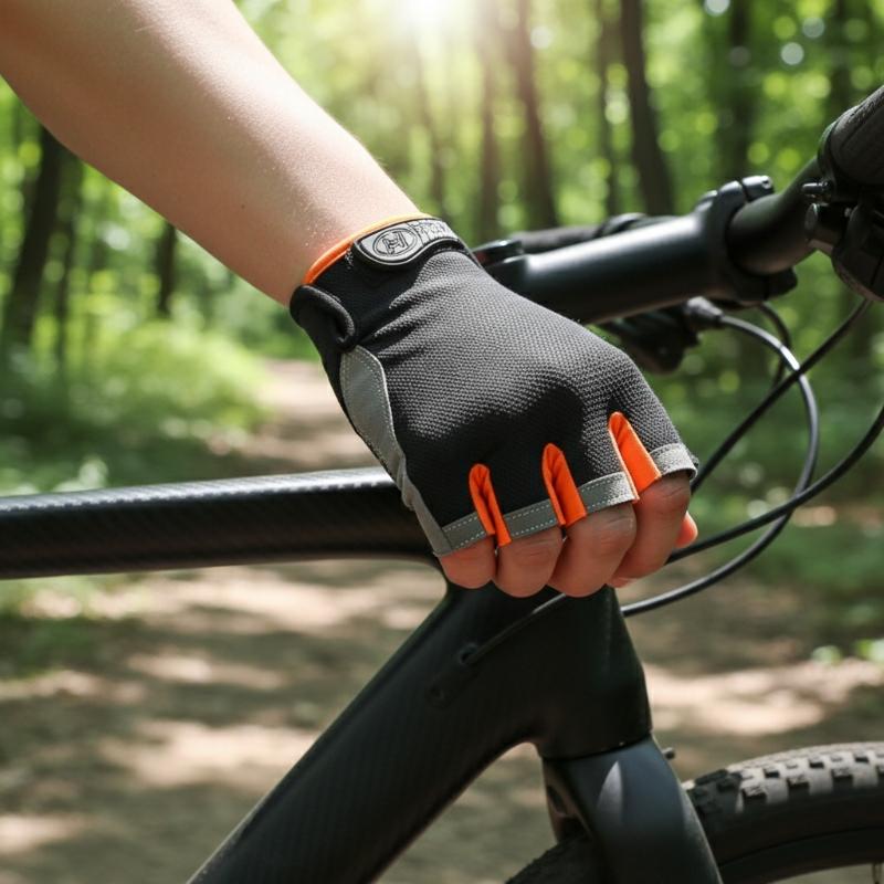 1Pair Half Finger Cycling Glov - Fingerless Glove Knit ulasan dan harga
