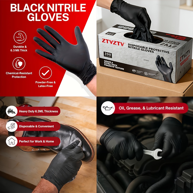 200 pieces per pack, black dis - Rubber Glove Cleaning ulasan dan harga