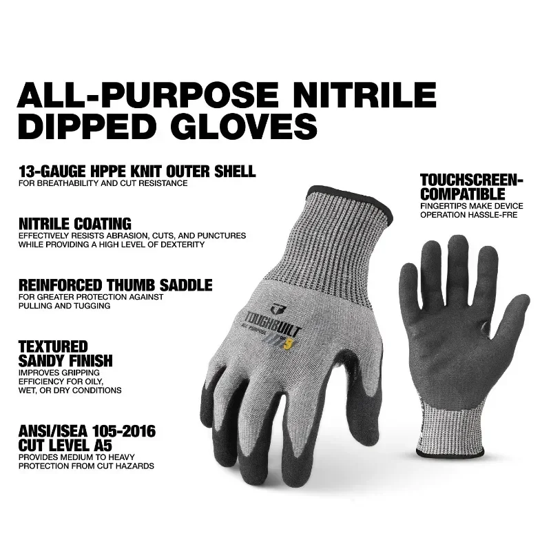 ToughBuilt TB-P2-112-5-L Nitri - Cut Resistant Glove ulasan dan harga