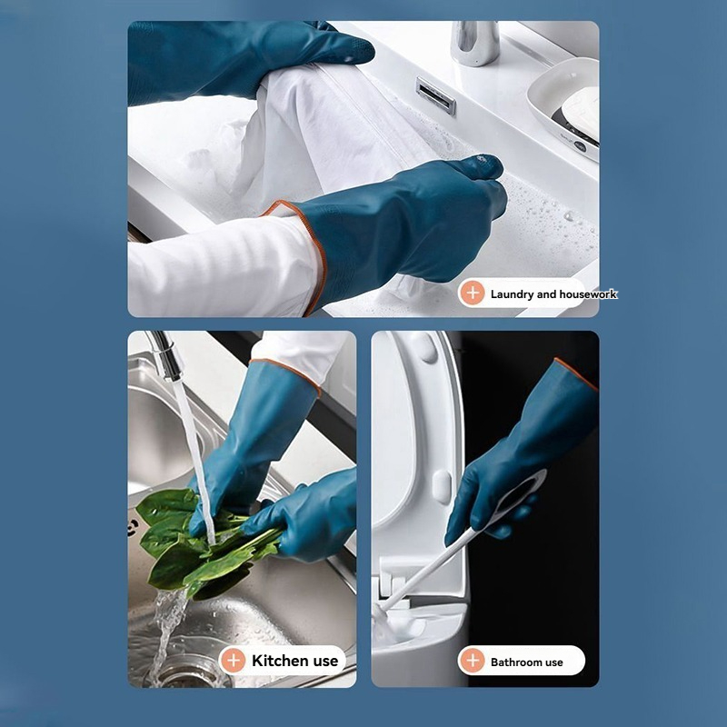 2/4 Pairs Waterproof Gloves wi - Rubber Glove Cleaning ulasan dan harga